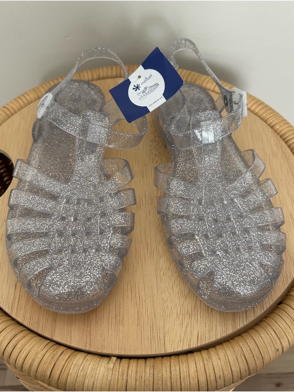 Meduse Sun Jelly Sandals in Argent Paillete - Size 38 (US 7)
